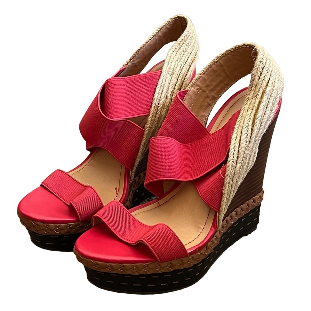 Just Fab | NWOT boho wedge sandals heels size 8.5